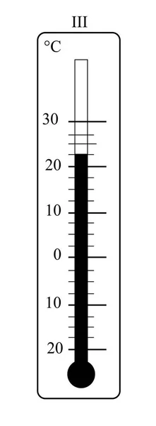 Thermometer-Symbol. Vektor. Celsiusskala. Messung der heißen und kalten Temperatur. 22 und 5 Grad — Stockvektor