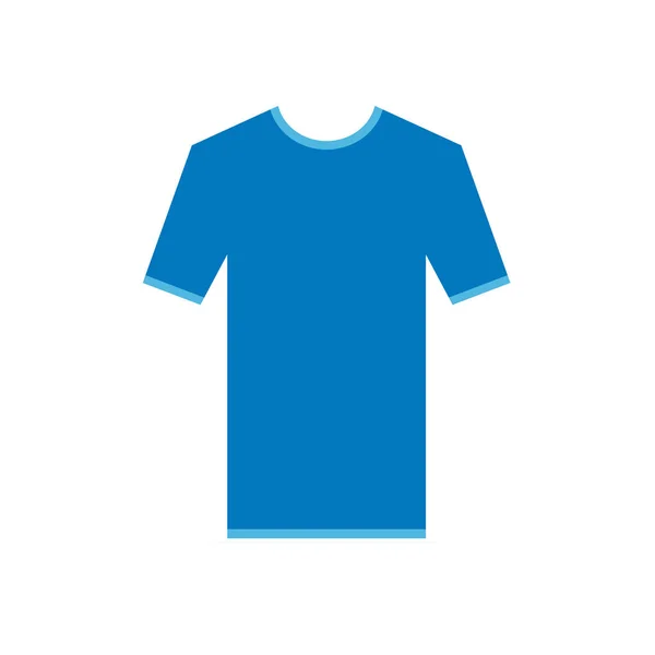Tshirt azul escuro ícone simples. T-shirt manga curta com fitas de contorno, Mockup para design. Camisa simplificada. Web pronto Modelo de ilustração vetorial . — Vetor de Stock