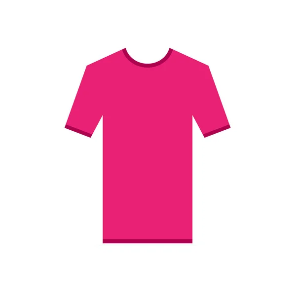 Rosa lila fuchsia T-Shirt einfaches Symbol. T-Shirt Kurzarm mit Bändern Kontur, Mockup für Design. Vereinfachtes Hemd. Web-fertige Vorlage Vektor Illustration. — Stockvektor