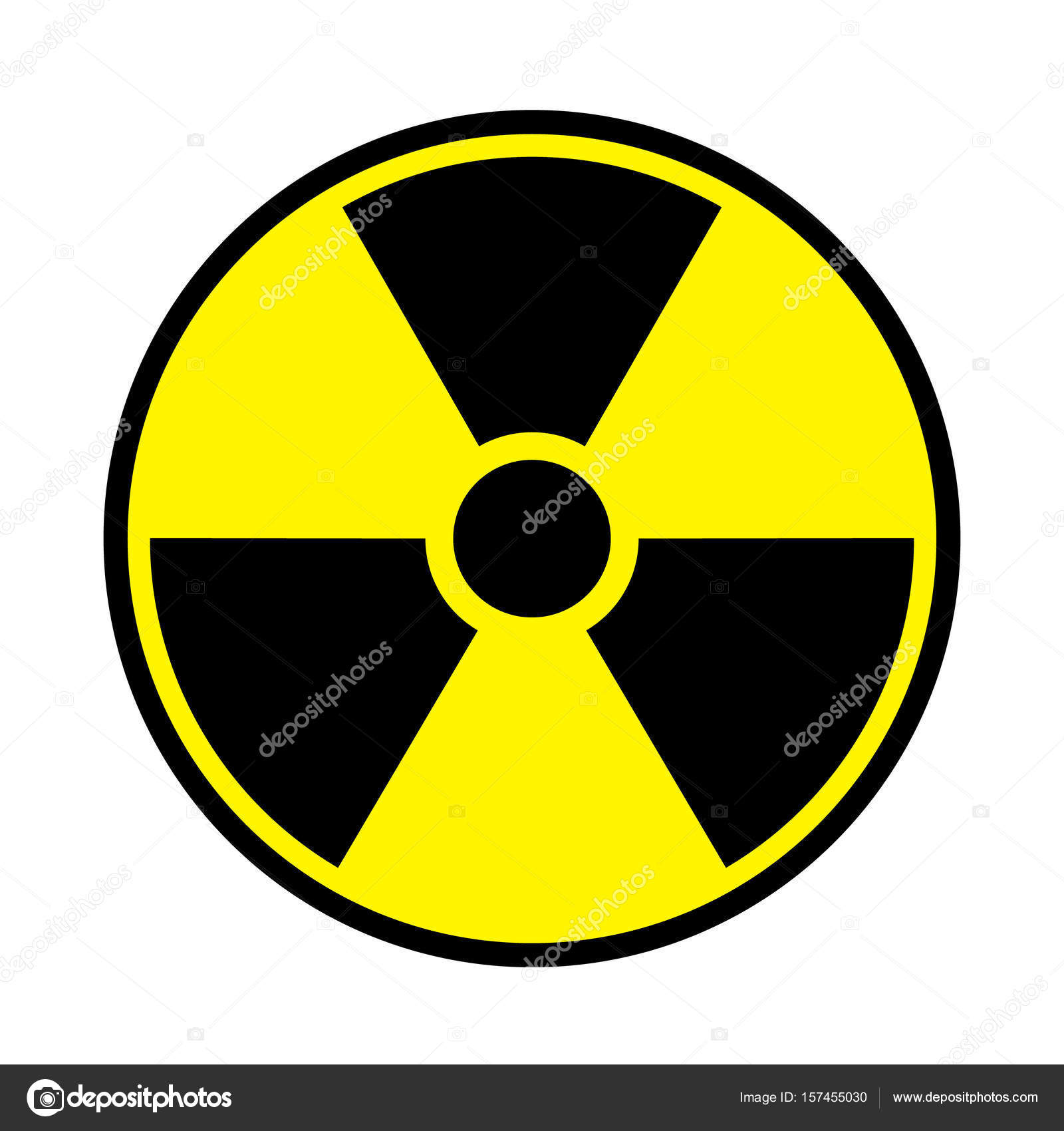 Vector illustration toxic sign, symbol. Warning radioactive zone in