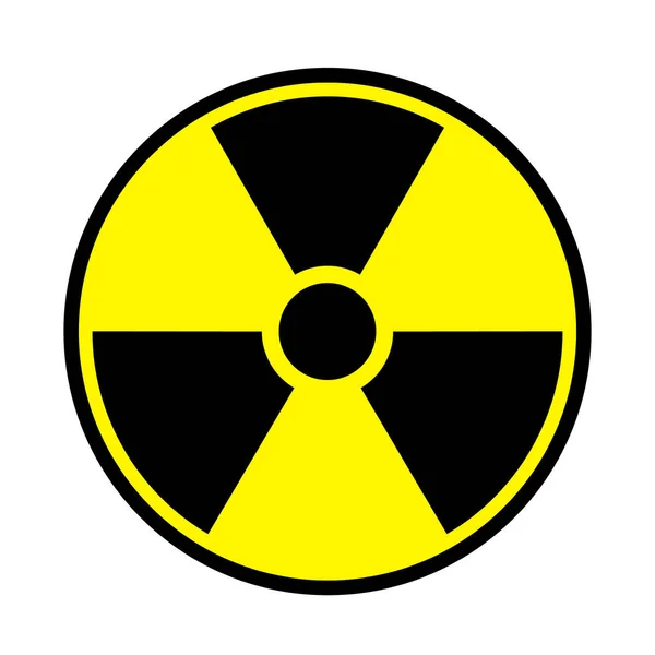 Vector illustration toxic sign, symbol. Warning radioactive zone in triangle icon isolated on white background. Radioactivity. Dangerous radiation area symbol. Chemistry poison plane mark. — Stock Vector