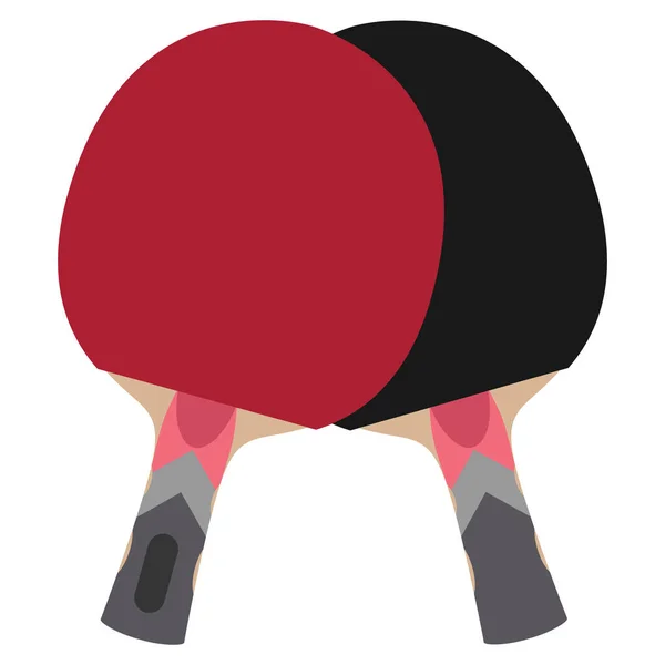 Vektor stolní tenis rakety nebo raketové. červená a černá. plochý. Činnost ping pong konkurence ikona pro fitness herní zařízení. Přední a zadní pár názory. Tenisová raketa hry dřevěné sport. — Stockový vektor