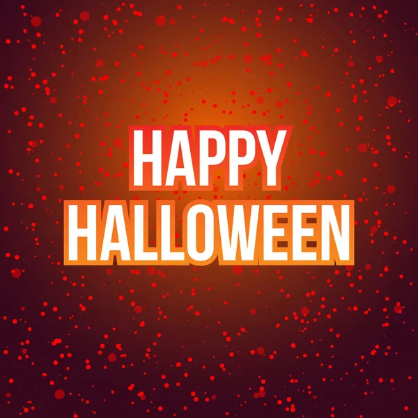 Mutlu Cadılar Bayramı tebrik kartı kanlı yazı tükürüyor. Korkunç kartpostal veya invititaion Cadılar Bayramı tatil için. Turuncu ve kırmızı karanlık korku arka plan. Vektör tasarım çizim Eps10.