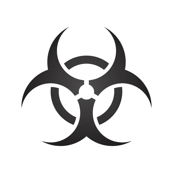 Biohazard ilustrasi tanda beracun, simbol. Ikon segitiga zona radioaktif peringatan diisolasi pada latar belakang gradien Radioaktivitas Simbol wilayah radiasi berbahaya berwarna hitam putih. Kimia racun tanda 3d - Stok Vektor