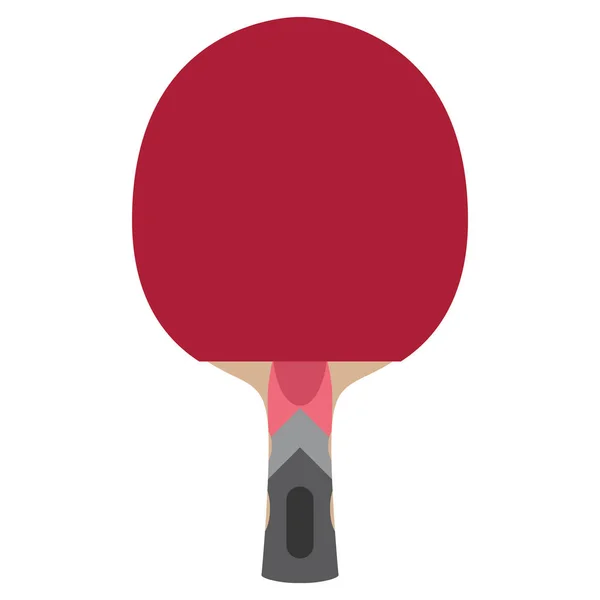 Vector table tennis racket or racquet. red flat style. Activitiy ping pong competition icon for fitness game equipment. Front view. Tennis game wooden sport racket. High quality modern new wooden grip — Stock Vector
