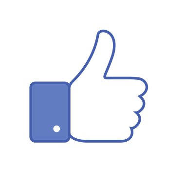 El başparmak yukarı simgesi düz. İllüstrasyon izole beyaz arka plan üzerinde. Vektör mavi silhouettesign sembolü. Oy, gibi başparmak zafer, Tamam, favori, seçim, seçim, true, aşk.