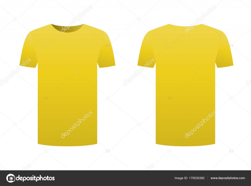 Download Yellow T Shirt Template Shirt Isolated On White Background Front And Back Design Short Sleeve Sport Print Ready Clothing Vector Men Women Or Unisex Design Advertisement Empty Clean Template Vector Image By C