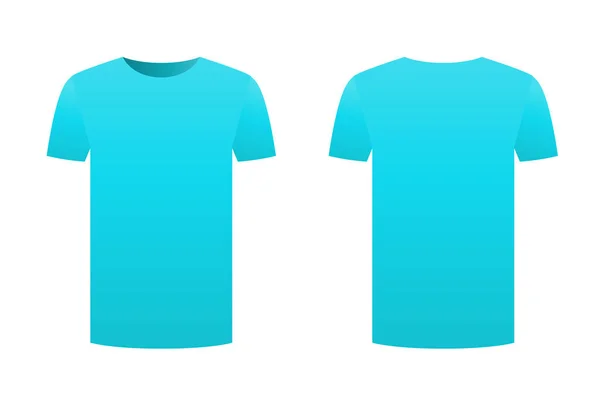 Blaues T-Shirt Template Shirt isoliert auf weißem Hintergrund vorne und hinten Design Kurzarm. Sport Print ready Kleidung Vektor. Männer, Frauen oder Unisex-Design. Werbekleid. leere saubere Vorlage. — Stockvektor