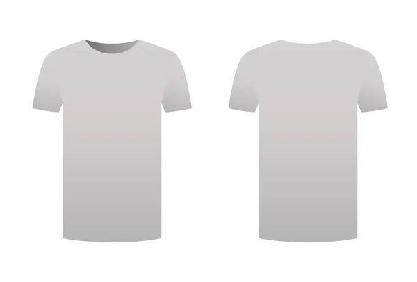 Camiseta cinza modelo camiseta isolada no fundo branco frente e verso design manga curta. Vetor de roupas pronto para impressão esportiva. Homens, mulheres ou design unissex. Vestido de publicidade. Modelo limpo vazio . — Vetor de Stock