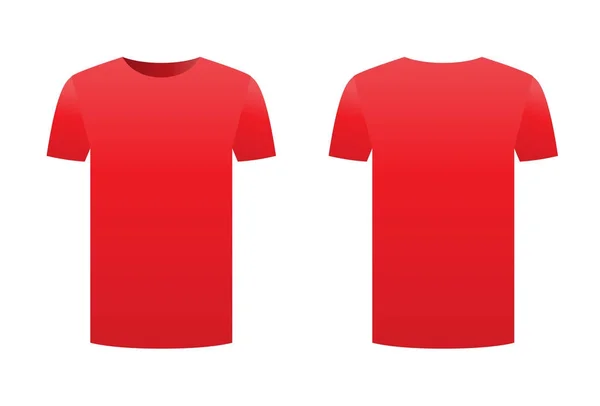Rotes T-Shirt Template Shirt isoliert auf weißem Hintergrund vorne und hinten Design Kurzarm. Sport Print ready Kleidung Vektor. Männer, Frauen oder Unisex-Design. Werbekleid. leere saubere Vorlage. — Stockvektor