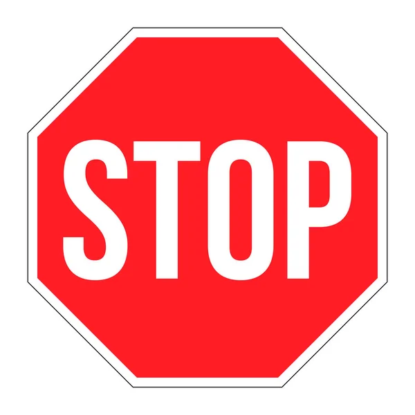 Vector Stop Sign Icon. Restrição vermelha para entrar. Não é permitida estrada. Sinalização de segurança de trânsito perigo de alerta durante a condução. Rua nenhuma direção cautela. EPS10 . — Vetor de Stock