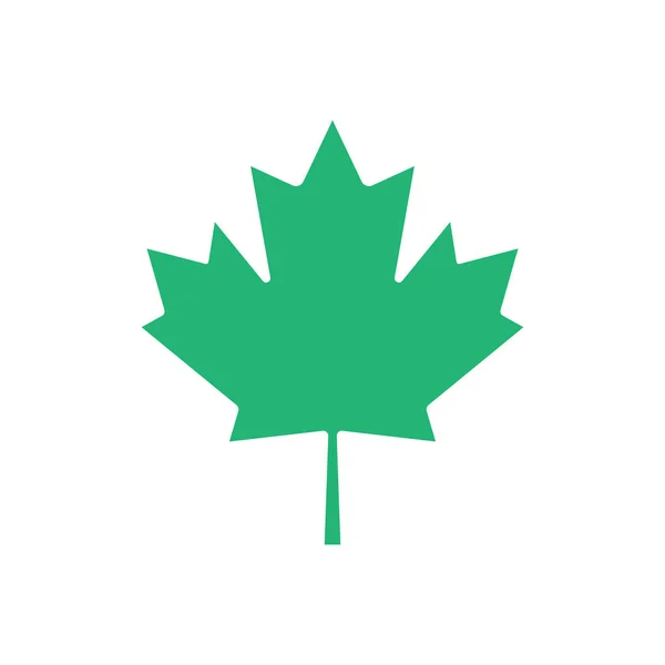 Groene maple leaf vector pictogram. Maple leaf glinsterende clip art. — Stockvector