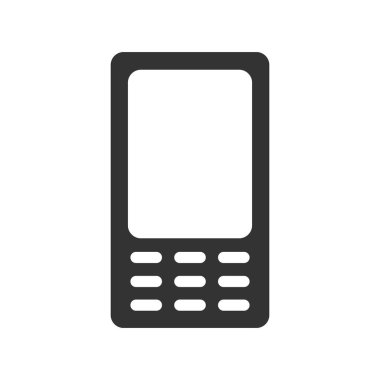 Akıllı telefon simgesi iphone tarzı. Cep telefonu piktogram beyaz arka plan üzerinde izole trendy düz tarzı. Web sitesi tasarımı, logo, app, UI telefon simgesi. Vektör çizim, Eps10.