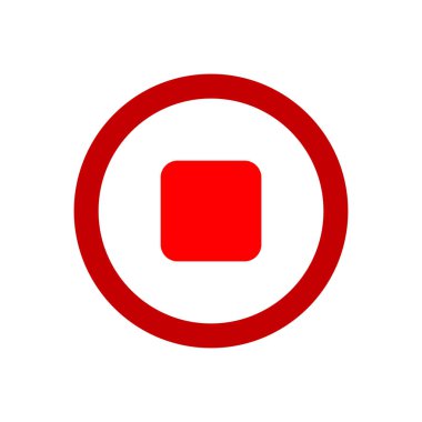 Beyaz üzerine kırmızı Durdur düğmesini. Müzik işareti durdurmak.