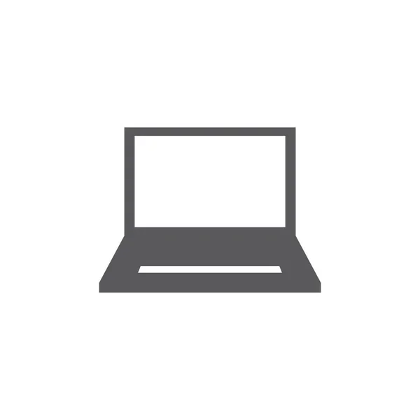 Ícone Laptop em estilo moderno plana isolada em fundo cinza. Símbolo do computador para o design do seu site, logotipo, aplicativo, UI. Ilustração vetorial, EPS3 . — Vetor de Stock