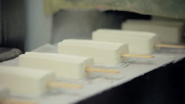 Linea di produzione alimentare. Linea di produzione di gelato presso la fabbrica alimentare. Industria alimentare — Video Stock