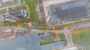 Üstten Görünüm endüstriyel binalar fabrika alan üzerinde. Havadan görünümü endüstriyel binalar