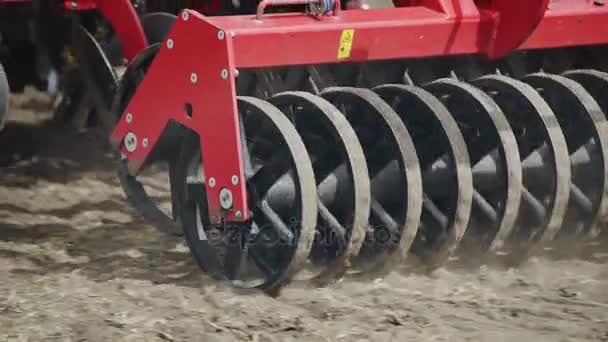 Landbouw machinedelen. Landbouw machines. Agrarische technologie — Stockvideo