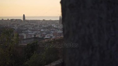 Barselona şehir manzaralı. Park Guell göster. Barselona şehir Gezilebilecek Yerler
