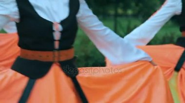 Folklor dansı. Grup İrlandalı Ulusal dans dans insan portre