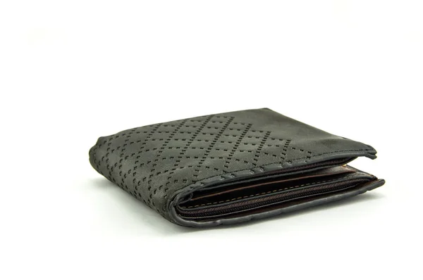 Black leather wallet — Stock Photo, Image