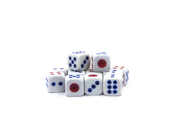 White dices on white background — Stock Photo, Image