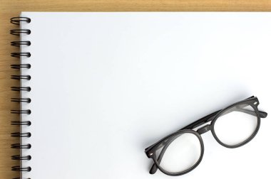 Çizim defteri ile göz gözlük