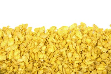 Beyaz arkaplandaki mısır gevreklerini kapat