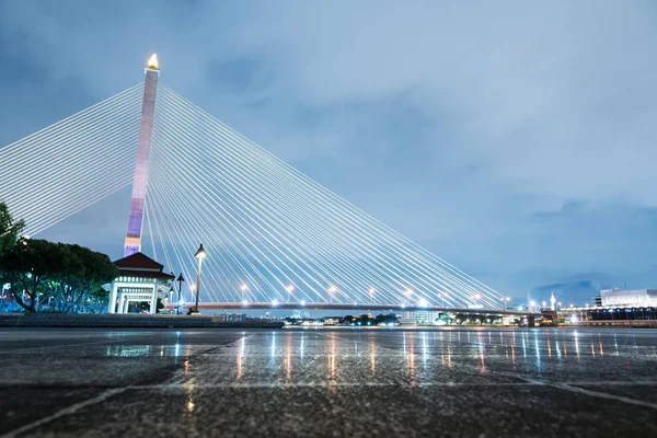 The Rama VIII Bridge is a cable-stayed bridge crossing the Chao Phraya River in Bangkok, Thailand.The bridge was opened on 7 May 2002 and inaugurated on 20 September, which is the birth anniversary of the late King Ananda Mahidol (Rama VIII)