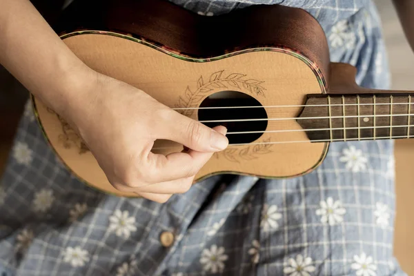 Asyalı kız oyun ukulele