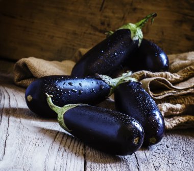 Bir tuval çanta mor patlıcan 