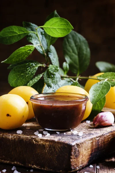 Sweet and sour cherry plum sauce — Stock Photo, Image