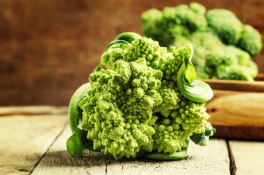 Whole green broccoli cabbage romanesco clipart