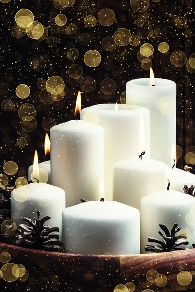 Καύση λευκά κεριά — Φωτογραφία Αρχείου