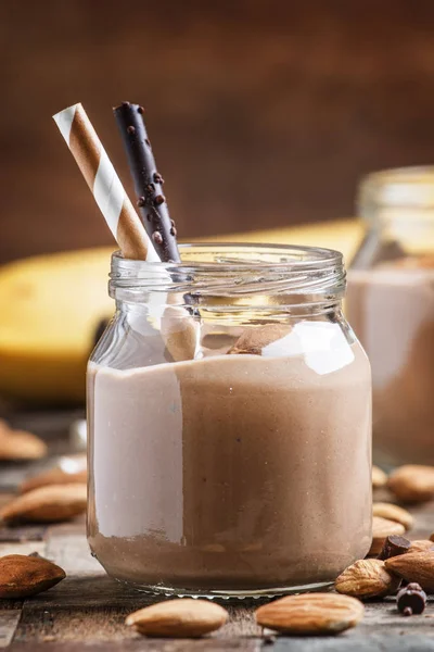 Frullato di banana e cioccolato — Foto Stock