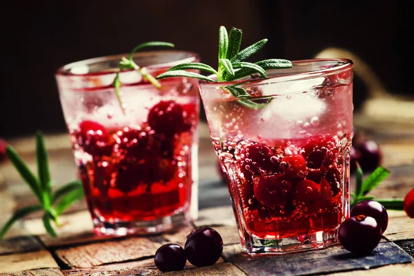 stock image Cranberry beverage with ice and berries