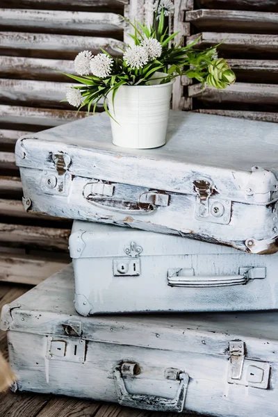 Régi bőröndök, vintage háttér — Stock Fotó