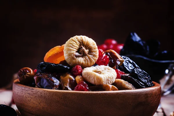 Dried fruits in bowl — Stock Photo, Image