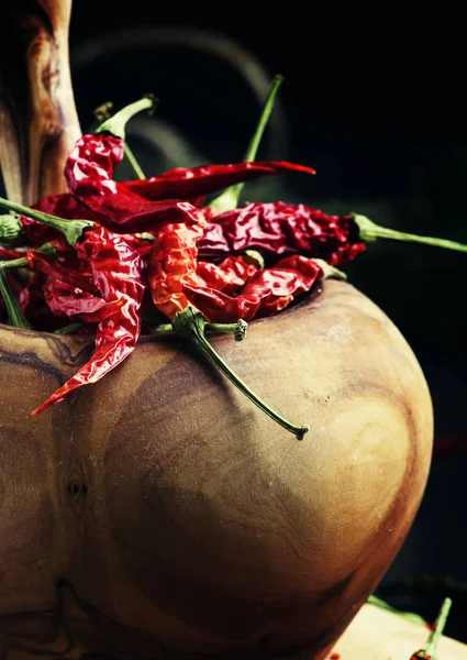 Suche czerwone papryki chili — Zdjęcie stockowe