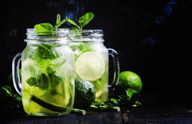 Nane ve buzlu yeşil çay.