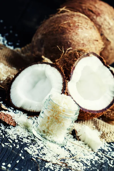 유리 용기 면도 코코넛 — 스톡 사진