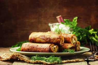 Krep etli, rustik tarzı