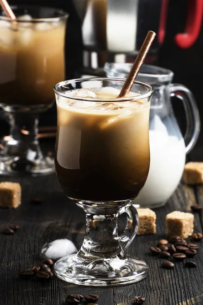 Ice coffee in glass — стоковое фото