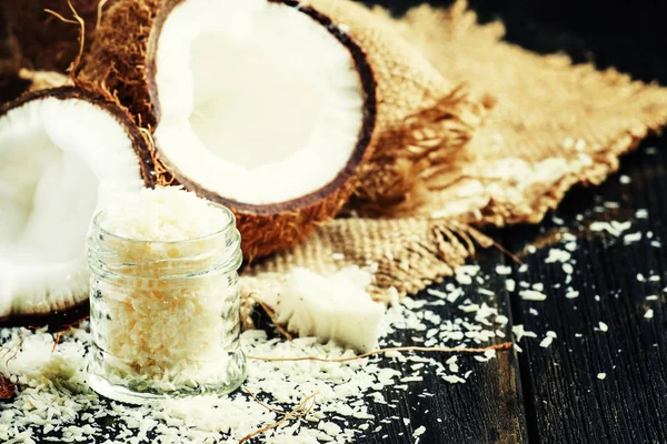 코코넛 부스러기, 선택적 초점 — 스톡 사진