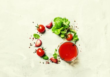 Gıda arka plan. Üstten Görünüm