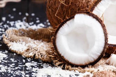 Taze hindistan cevizi, seçici odak