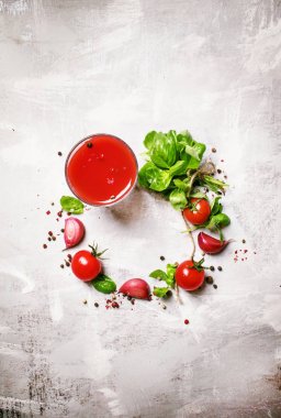 Gıda arka plan. Üstten Görünüm