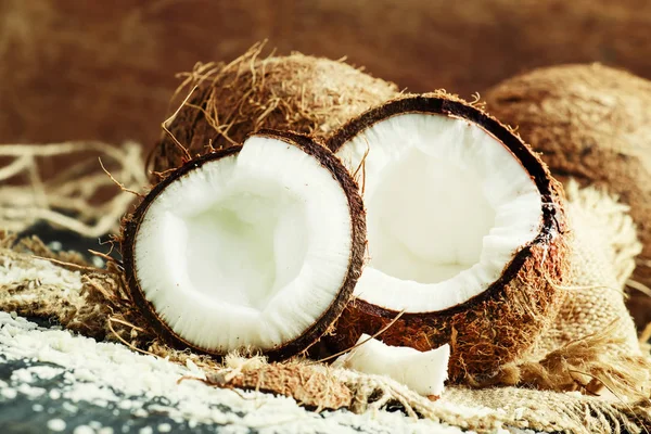 Čerstvý kokos, Selektivní ostření — Stock fotografie