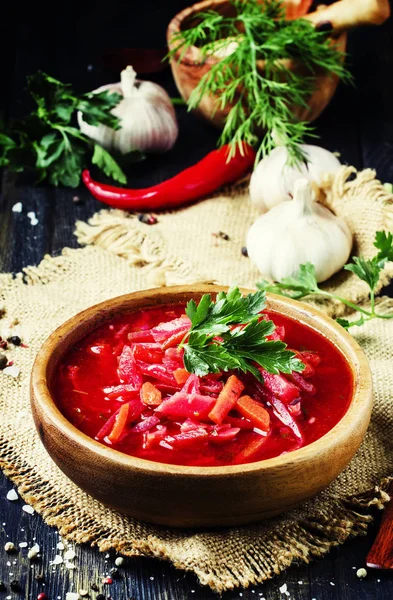 Vegetable soup with beets — Stock Image Vegetable soup with beets Stock Image