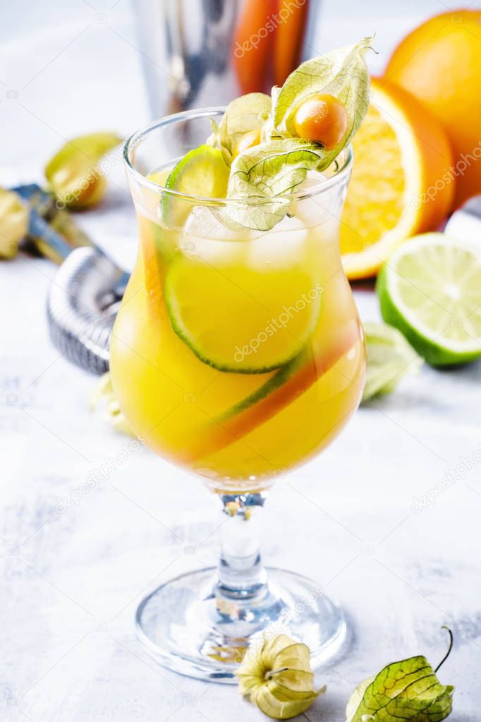 Summer Citrus alcoholic cocktail  